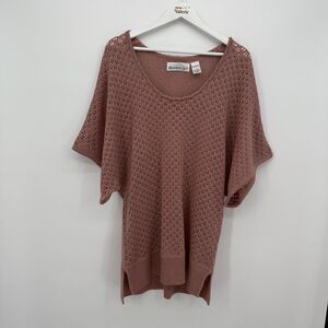 Denim 24/7 Knit Oversized Dusty Mauve Acrylic Top Swim Cover Medium